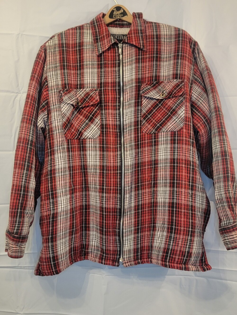 Cortina Fleece-Lined Flannel Jacket, Size Large